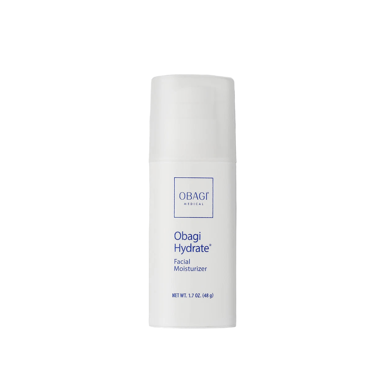 Obagi Hydrate facial moisturizer bottle on a light gray background