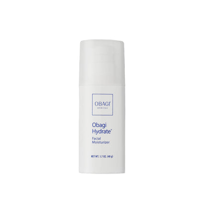 Obagi Hydrate facial moisturizer bottle on a light gray background