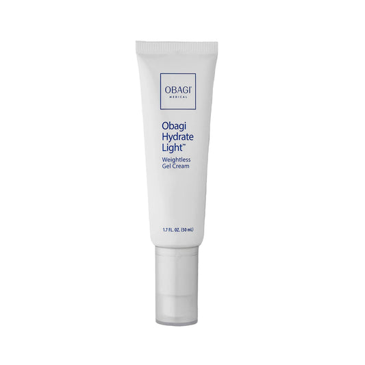 Obagi Hydrate Light gel cream tube on a light gray background