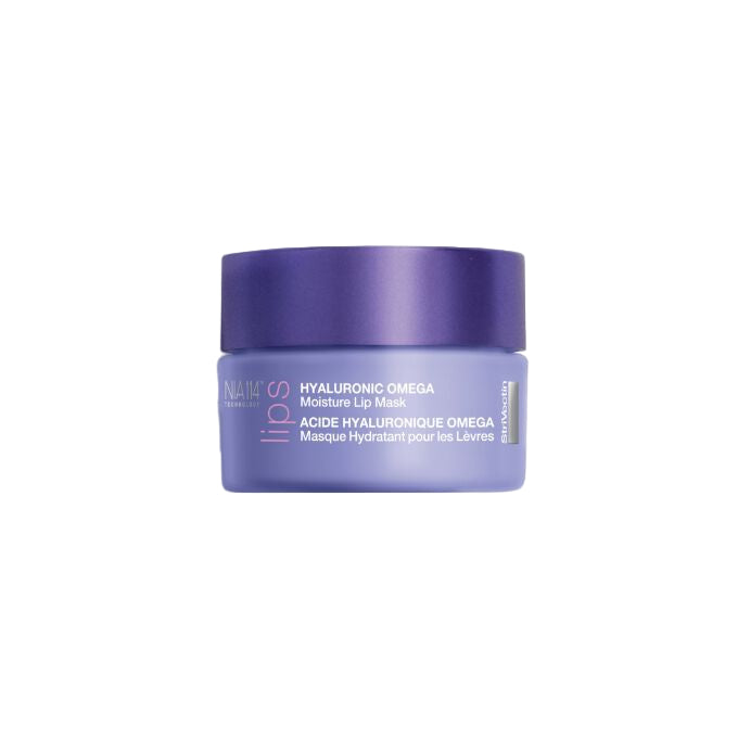 Purple lip mask jar on a white background