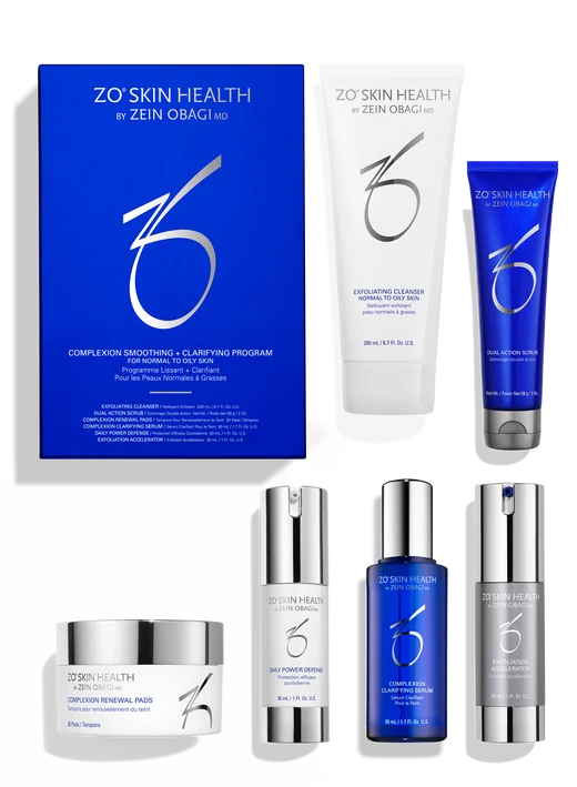 ZO Skin Health Complexion Smoothing + Clarifying Program - 6-Piece Skincare Set for Normal to Oily & Blemish-Prone Skin
