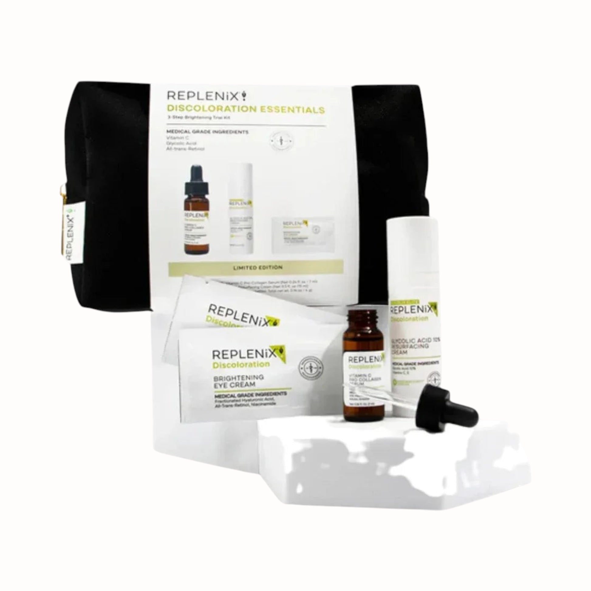 Replenix Discoloration Essentials 3 Step Brightening Trial Kit - DermLane